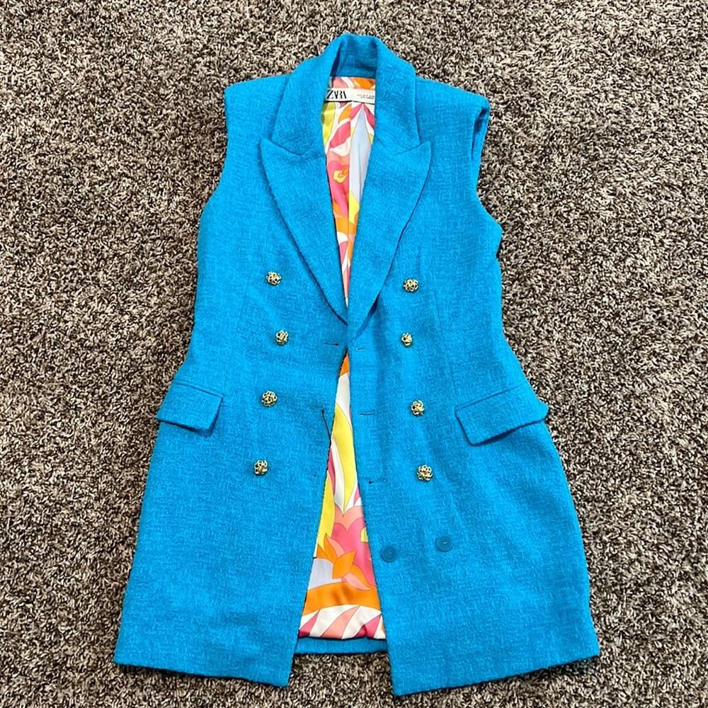 Turquoise Textured Vest Dress! 💙💛🧡